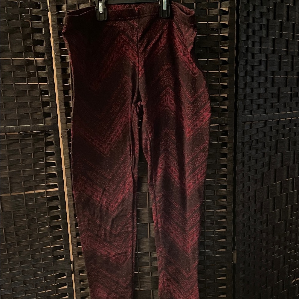 Faded Glory Red and Black Leggings